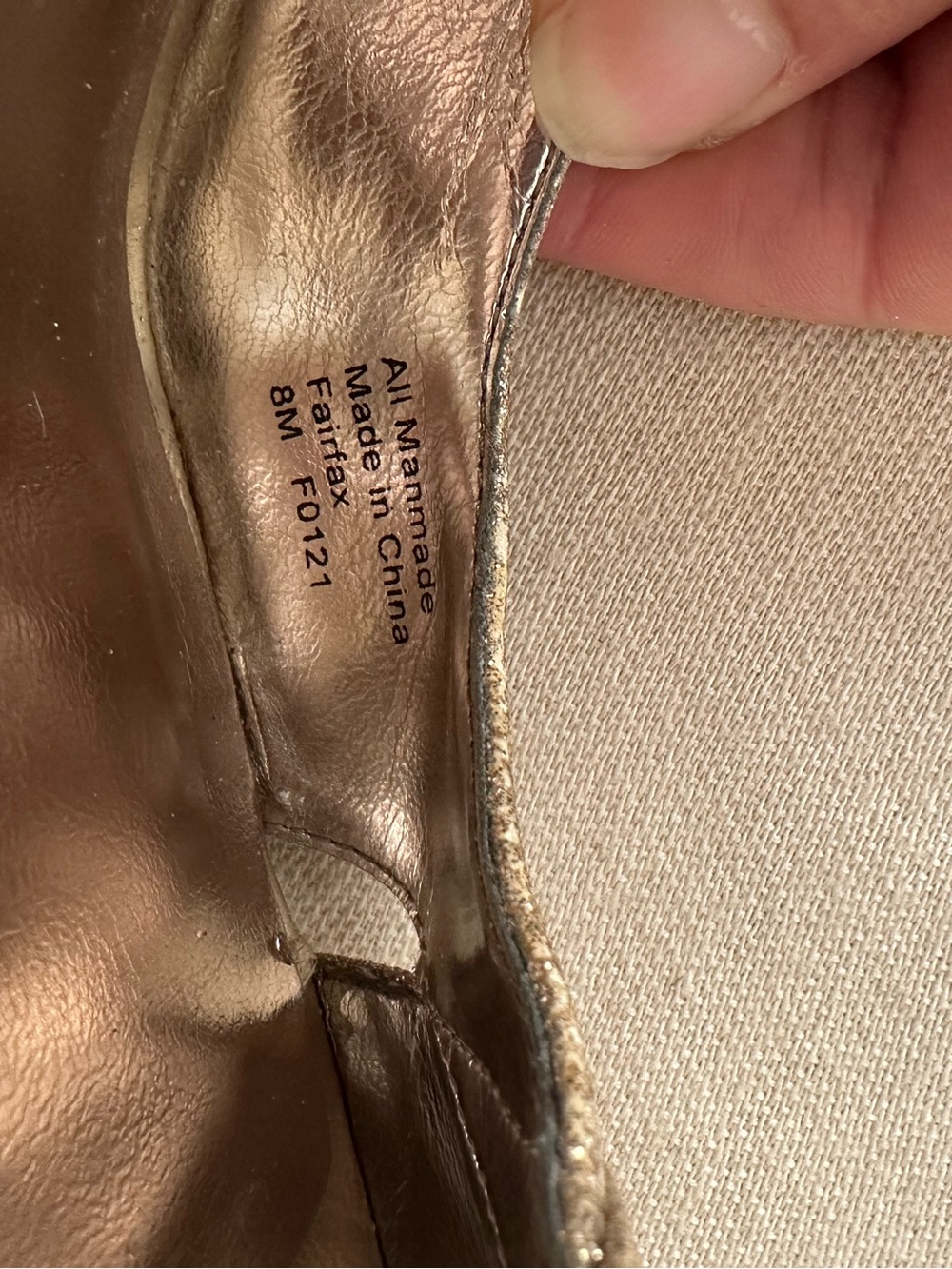 Alfani Fairtax Champagne Gold Bronze Glitter Peep Toe Heels Size 8M - Picture 8 of 10